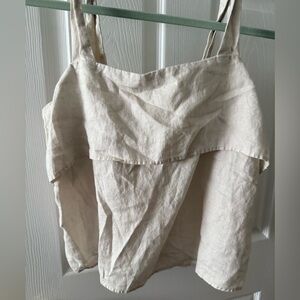 Quince Off-White Linen Top